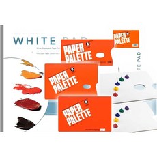홀베인 아트 PAPER PALETTE 종이 팔레트 일본 제조 ‘페이퍼 팔레트 SS、S、М size 』 Paper palette Pad M 30매 손가락 구멍 포함, 1개, 상세페이지 참조