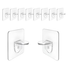 TheLiving 접착식 선반 받침 후크, 투명, 10개