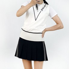 투솜 여성골프조끼 브이그린 캐시 니트조끼 베스트 여자골프조끼 여자 골프웨어 라운딩룩 코디