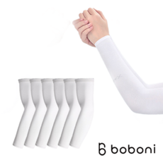 Boboni 無縫紫外線防護 Cool Tosh 手腕型 2p x 3 套裝, 白色