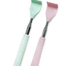 마카롱 효자손 접이식 휴대용 길이조절 등긁개, 1세트, 민트+핑크