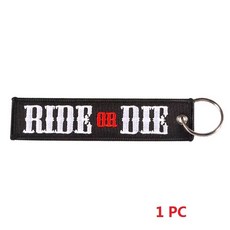 1개 PC 비행 제거 오토바이 자동차 남성용 키체인 자수 태그 패션 선물 장신, RIDE OR DIE 2