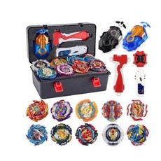 對戰陀螺 爆裂世代系列合金戰斗陀螺 12個陀螺帶3個發射器陀螺套裝兒童玩具, 1個, 358-15陀螺套装