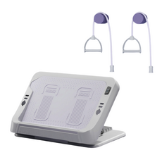 天天GO 升級款軟膠拉筋板 附拉力繩 摺疊六檔調節 小腿多段式腿部拉伸拉筋板 耐重400KG, 軟膠防滑拉筋板【魅力紫】＋【拉力繩】