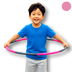코치케이 어린이 다이어트 뱃살 돌기형 훌라후프 성인 초등 키즈 아동 전연령 최상급 스마트, 1개, 핑크&그레이, 1.2kg