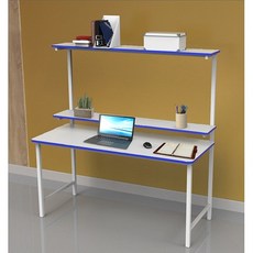 썬라이프 F3입식 900 2단선반 학생 게이밍 DIY 철제 컴퓨터책상, 900블루