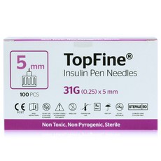 탑파인 인슐린 주사침 일회용 주사바늘 주사기 31G 5mm, 1개