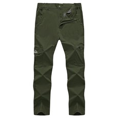 Rdruko 남성용 하이킹 팬츠 경량 빠른 건조 방수 야외 여행 작업 낚시 바지 포켓 6개 라이트 그레이.