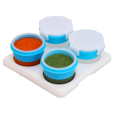 2angels 矽膠副食品儲存盒 台灣製 冰磚盒 冰磚杯 分裝盒, 多色, 1套, 120ml