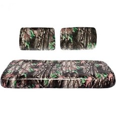 야마하 G-2/G-9 골프카트용 시트 커버 교체 - 전면 벤치 프리미엄 마린 비닐 5개 패널 스티칭 스테이플로 고정하는 설치 방식 투톤 골프카트 화이트, 숲 카모