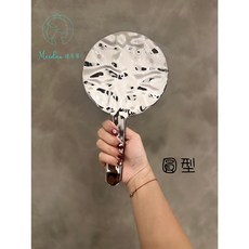Meidau 褚美導 手拿鏡, 1個, 電鍍波浪手拿鏡:圓型, 透明