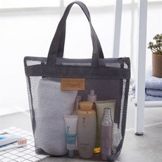 메쉬가방 망사 목욕 사우나 수영장 가방 토트백 비치백, 블루