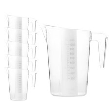 플라스틱 PC 계량컵 5개입 세트 쿠킹 저그 눈금 비커, 5개, 1000ml, 단일