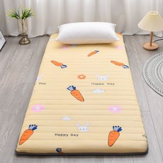 學生宿舍專用睡墊，可折疊單人軟墊，租屋神器, 網紅蘿蔔【升級款 特厚5CM 柔,60x120cm【幼兒園床】防滑不塌