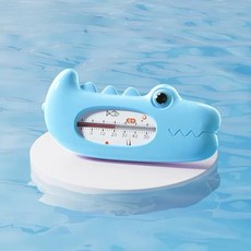 台灣現貨/隔日-寶寶水溫計 防燙傷 溫度計 澡溫計 水溫計 水溫測量 洗澡玩具 小鱷魚水溫計, 藍色