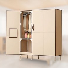 원룸 DIY 여닫이 옷걸이행거 조립식 비키니옷장 자취, 더블 그레이