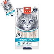 삼땨 고양이간식 크리미트릿 대구치킨 헤어볼케어 5개입 냥이간식 길고양이간식 고양이음식