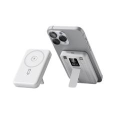 Wh標示 可上飛機 20000mAh行動電源 超薄磁吸充电 支架行充 電量顯示 自帶雙線 多孔輸出 快充 Lightning+TYPE C QC3.0 行動充 口袋寶 充電寶 行充, 白色, 超薄磁吸充电20000mAh