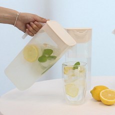 1+1 프레쉬 가정용 냉장고 보관 물병 물통 2L, 라이트그레이