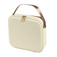 led化妝鏡包女生化妝包鏡子便攜旅行手提收納包帶鏡子化妝包分區, 1個, 淺黃色:24.5*27.5*8CM