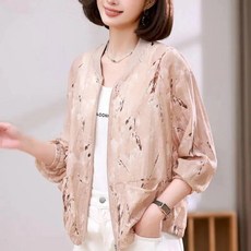 新品 防曬衣女短款夏季輕薄印花防曬衫2024新款時尚減齡寬鬆棒球防曬服 副廠商品