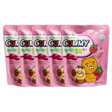 유산균이 좋아하는 구미 카카오 프렌즈 프리바이오틱 젤리 딸기, 64g, 5개
