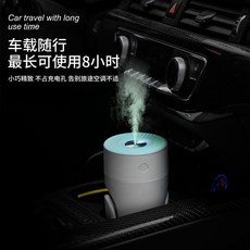 YiZE 臺灣出貨 車載桌面臥室加濕器 搖頭可調節炫彩環境夜燈 香薰 車用加濕器, 白色+棉棒2