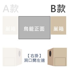 金瑞成鳥園 中小型直立式抽取繁殖箱 - 玄鳳、小太陽、美聲、和尚、塞內等專用, 1個, B款/掛右邊,巢箱組