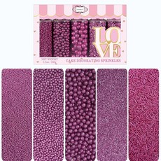 Confect 할로윈 블랙 스프링클 믹스 식용 드리지 지미 스파클링 슈가가 포함된 유령 애프터파티 에디션 케이크 컵케이크 장식 생일 및 파티 베이킹 장식용 5개 모듬 팩 텐 프리, Mauve