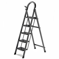 사다리 접이식사다리 탄소강 가정용사다리 블랙 4단/5단, 1개 1개
