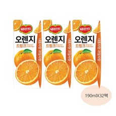(클리키)델몬트 과즙주스 오렌지, 32개, 190ml