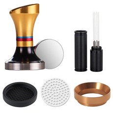 58mm 에스프레소 액세서리 키트 316 스테인리스 스틸 에스프레소 탬퍼 WDT 도구 퍽 스크린 및 도징 깔때기 세트 Delonghi 58mm 에스프레소 커피 머신 및, 58mm 에스프레소 액세서리 키트, 316 스테인리스, 1