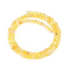 1가닥 천연석 옐로우 제이드 비즈 스트라이프 마노 스톤 라운드 루즈 스페이서 DIY 쥬얼리 제작 팔찌용, 4mm-ap88pcs, 1개