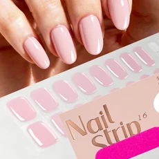 16팁 박스 솔리드-17색상 세미큐어드 UV 젤 네일 스티커 롱래스팅 네일 랩 스티커 LED 램프 젤 네일, 10 NJK-000101-111