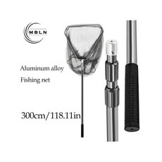 알루미늄 헤비듀티 그물 핸드 코팅된 깊이 그물 MBLN 60cm 텔레스코픽 삼각형 랜딩 손잡이 낚시망, CW08