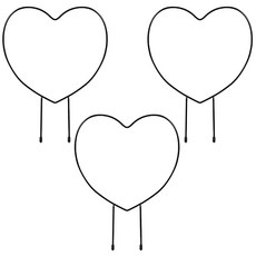 식물지지대 화초 넝쿨 지주대, 하트, 3개