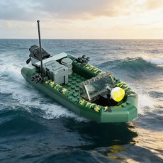 부유식 보트모형 조립블록(부력 과학실험 장난감), 돌격 고무보트