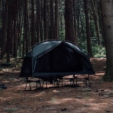 PLANFORTY P-COT TENT 73/75 野營單人帳 行軍床帳 (黑) 輕量化 快速搭建 耐磨透氣, P-cot Tent 73(190cm),黑色