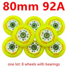 80mm 롤러 스케이트 인라인 76MM 72mm 85a 90a 바퀴 로트, 80MM 92a abec 9 2, 1개