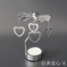 회전 로터리 금속 회전 목마 차 라이트 캔들 홀더 스탠드 크리스마스 선물 가정용 촛대 장식, 01 CHINA, 01 1 개