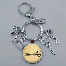 재봉틀 가위 자자르기용 자 커브형 유리 열쇠고리 재단사 선물, 1개, 13. Silver4