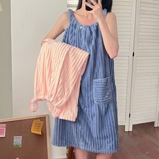 慵懶式浴袍 新款浴巾可穿浴裙可裹大人2025睡袍時尚家用吸水洗澡懶人浴袍學生, 天藍色浴裙, 1個