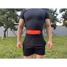 [초경량 벨트]컴포어 스포츠 런닝벨트 플립벨트, 블랙+오렌지, 1개