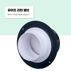 역류방지댐퍼 덕트 배기 무소음 인라인, 파이프 리턴 밸브 80-100mm 공기 배출