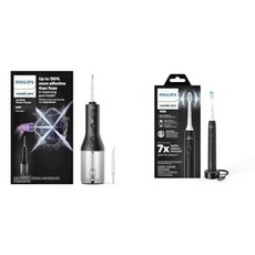 Philips Sonicare 무선 파워 플로서 3000 - 혁신적인 쿼드 스트림 기술이 적용된 워터 플로서 2가지 치실 모드 및 3가지 압력 레벨이 있는 구강 세정기 IP, 새로운 민트 + 노즐 2개