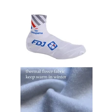 겨울용 플리스 보온 2019 FDJ 팀 사이클링 슈즈 커버 스니커 오버슈 로드 자전거 MTB, 01 검정색