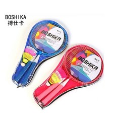 廣隆 兒童羽毛球拍套裝，輕巧耐用，戶外運動露營娛樂親子遊戲首選，附背包袋, 1個, 藍色