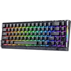 어택 맘나케 R68 HE 60% 마그네틱 스위치 유선 게이밍 키보드 8KHz 폴링 속도 0.08ms 지연 시간 0.005mm 조절 가능한 래피드 홀 효과 핫 스왑 RGB 기계식, Black