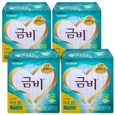금비 남녀공용 와이드매직 실속형 성인기저귀 대형, 10개입, 4개