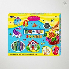 글라스데코 썬데코 1 6색 도안 구성 유리그림 장식용 창작 놀이용 교재 집중력발달 미술놀이